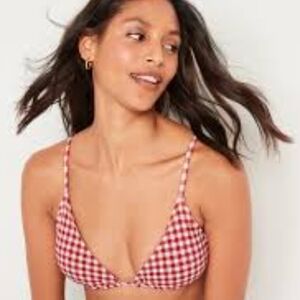 Red Gingham Bikini Top
